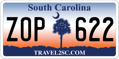 SC license plate ZOP622