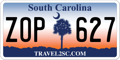SC license plate ZOP627