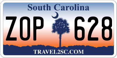 SC license plate ZOP628