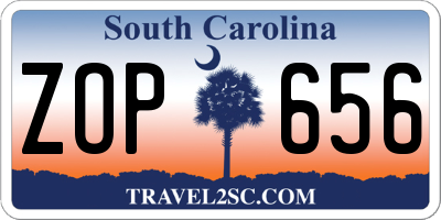 SC license plate ZOP656