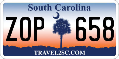 SC license plate ZOP658