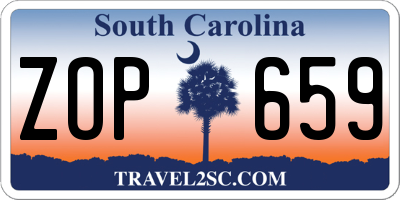 SC license plate ZOP659