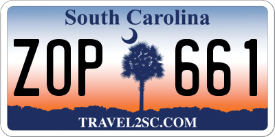 SC license plate ZOP661