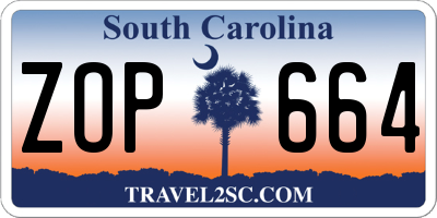 SC license plate ZOP664