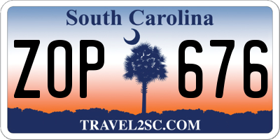 SC license plate ZOP676