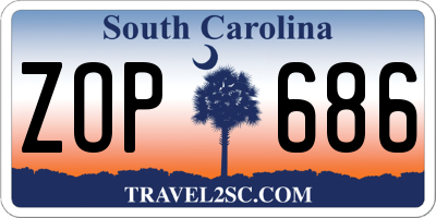 SC license plate ZOP686