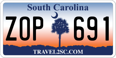 SC license plate ZOP691