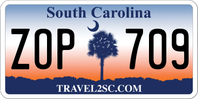 SC license plate ZOP709