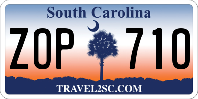 SC license plate ZOP710