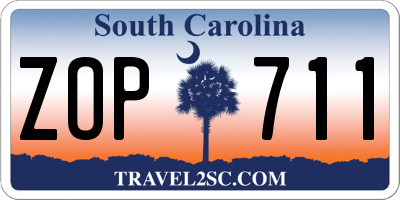 SC license plate ZOP711