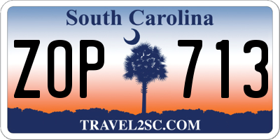 SC license plate ZOP713