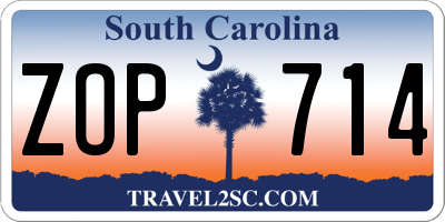 SC license plate ZOP714