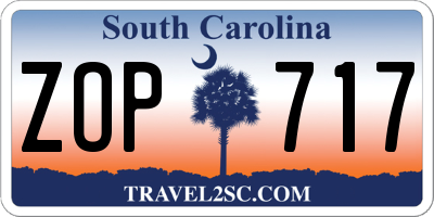 SC license plate ZOP717