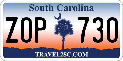 SC license plate ZOP730