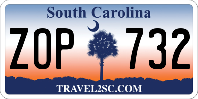 SC license plate ZOP732