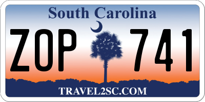 SC license plate ZOP741