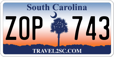 SC license plate ZOP743