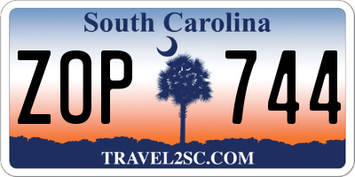 SC license plate ZOP744