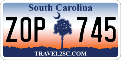 SC license plate ZOP745