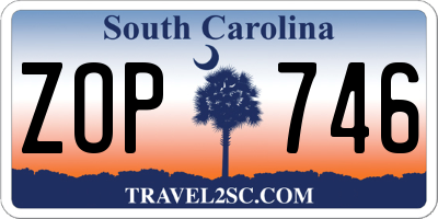 SC license plate ZOP746