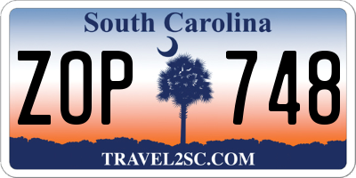 SC license plate ZOP748