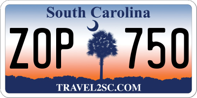 SC license plate ZOP750