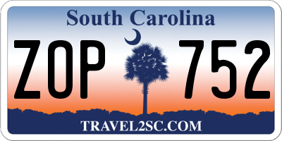 SC license plate ZOP752
