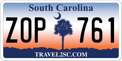 SC license plate ZOP761