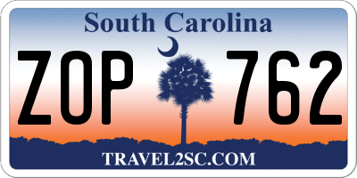 SC license plate ZOP762