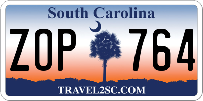 SC license plate ZOP764
