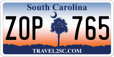 SC license plate ZOP765