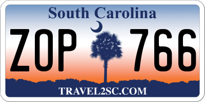 SC license plate ZOP766