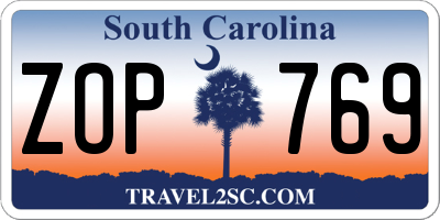 SC license plate ZOP769