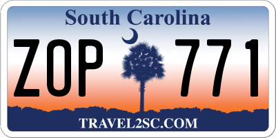 SC license plate ZOP771