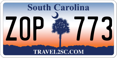SC license plate ZOP773