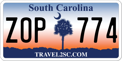 SC license plate ZOP774