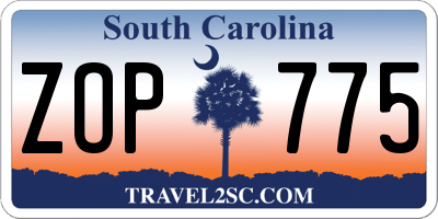 SC license plate ZOP775