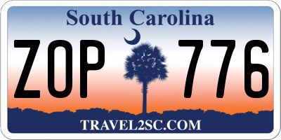SC license plate ZOP776