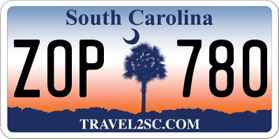 SC license plate ZOP780