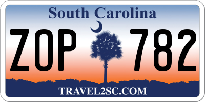 SC license plate ZOP782