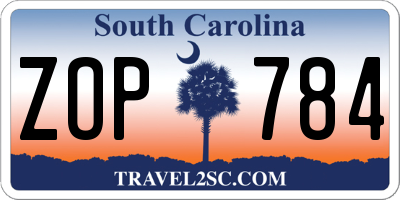 SC license plate ZOP784