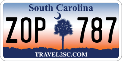 SC license plate ZOP787