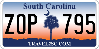 SC license plate ZOP795