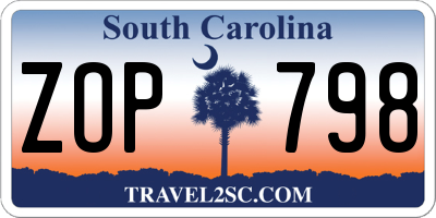 SC license plate ZOP798