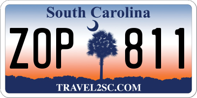 SC license plate ZOP811