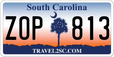 SC license plate ZOP813