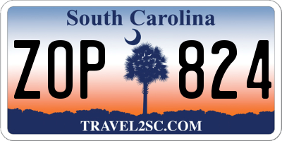 SC license plate ZOP824