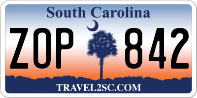 SC license plate ZOP842