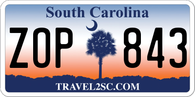 SC license plate ZOP843