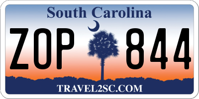 SC license plate ZOP844